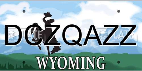 DCZQAZZ Wyoming License Plate