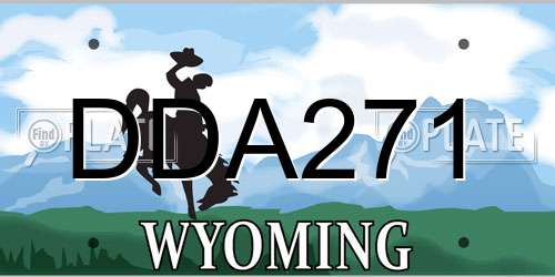 DDA271 Wyoming License Plate