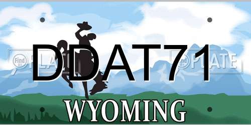 DDAT71 Wyoming License Plate