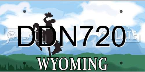 DDN720 Wyoming License Plate
