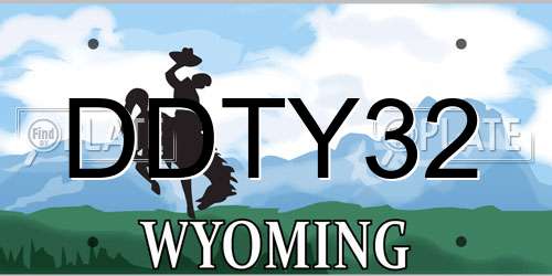DDTY32 Wyoming License Plate