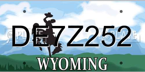DE7Z252 Wyoming License Plate