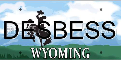 DESBESS Wyoming License Plate