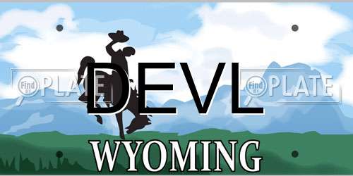 DEVL Wyoming License Plate