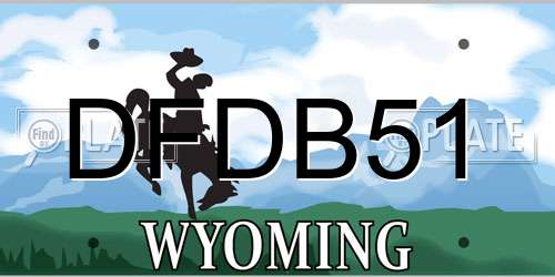 DFDB51 Wyoming License Plate