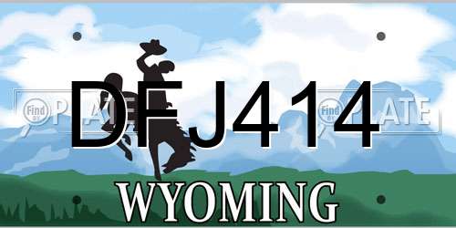 DFJ414 Wyoming License Plate