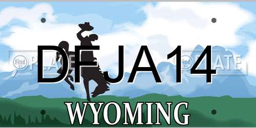 DFJA14 Wyoming License Plate
