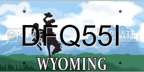 DFQ55I Wyoming License Plate