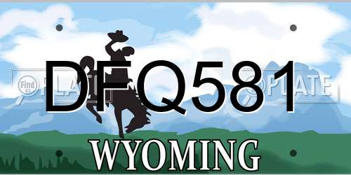 DFQ581 Wyoming License Plate