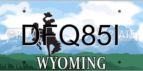 DFQ85I Wyoming License Plate