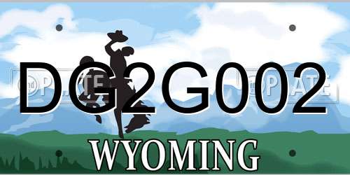 DG2G002 Wyoming License Plate