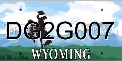 DG2G007 Wyoming License Plate