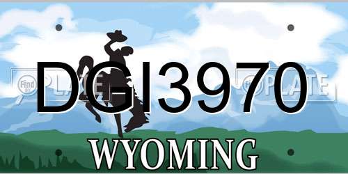DGI3970 Wyoming License Plate