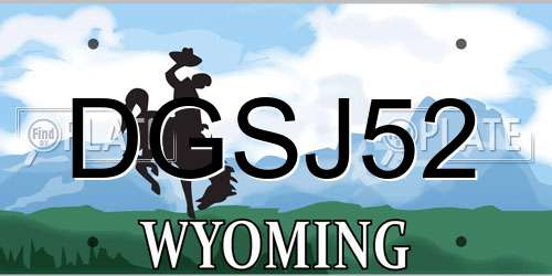 DGSJ52 Wyoming License Plate
