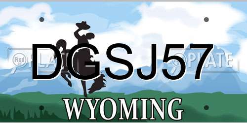 DGSJ57 Wyoming License Plate