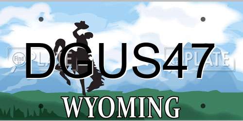 DGUS47 Wyoming License Plate