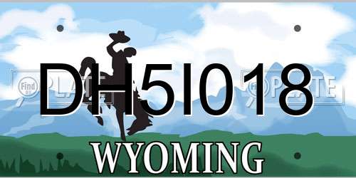 DH5I018 Wyoming License Plate