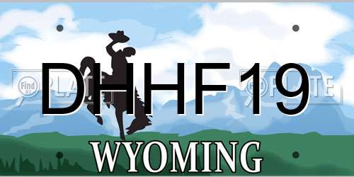 DHHF19 Wyoming License Plate