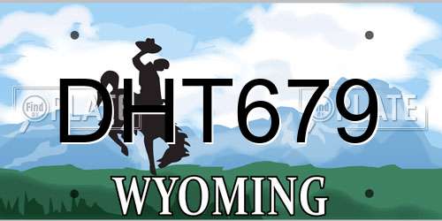 DHT679 Wyoming License Plate