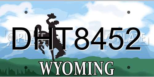 DHT8452 Wyoming License Plate