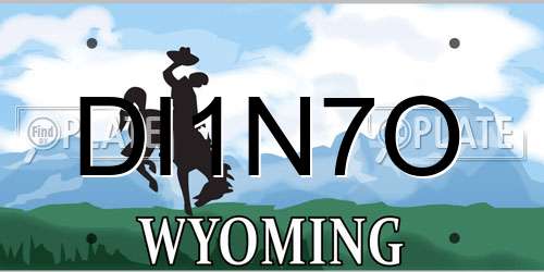 DI1N7O Wyoming License Plate