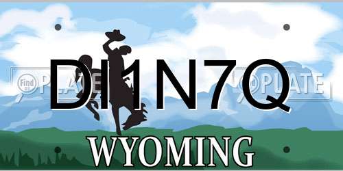 DI1N7Q Wyoming License Plate