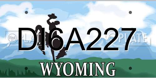 DI6A227 Wyoming License Plate
