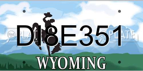 DI8E351 Wyoming License Plate