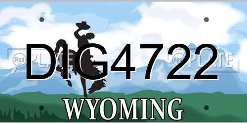 DIG4722 Wyoming License Plate