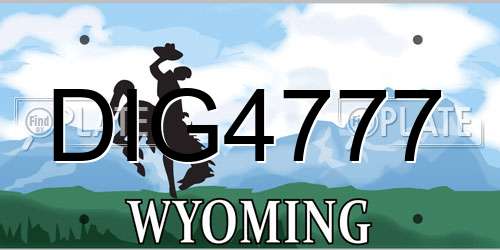 DIG4777 Wyoming License Plate