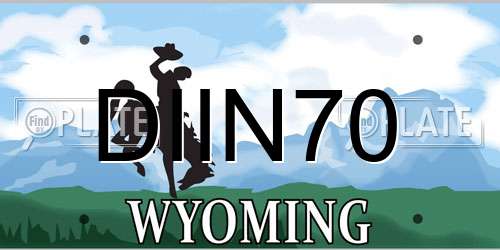 DIIN70 Wyoming License Plate
