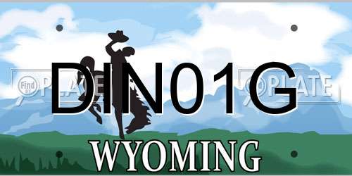 DIN01G Wyoming License Plate