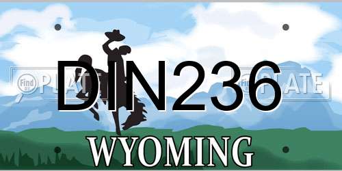 DIN236 Wyoming License Plate