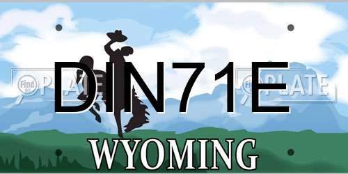 DIN71E Wyoming License Plate
