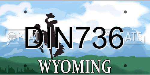 DIN736 Wyoming License Plate