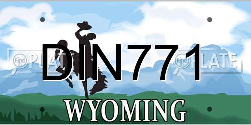 DIN771 Wyoming License Plate