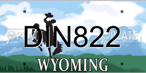 DIN822 Wyoming License Plate