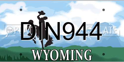 DIN944 Wyoming License Plate