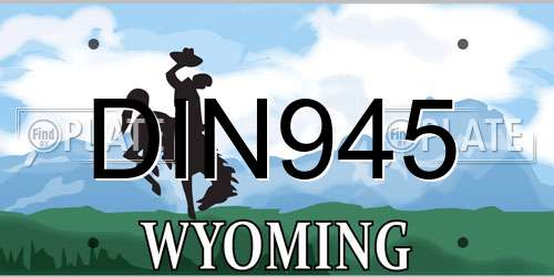 DIN945 Wyoming License Plate