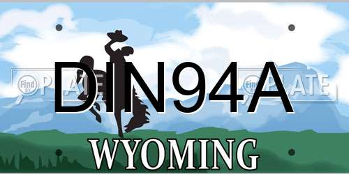 DIN94A Wyoming License Plate