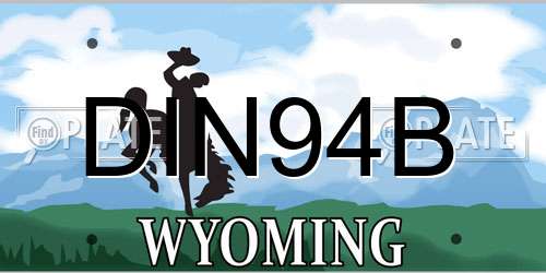 DIN94B Wyoming License Plate