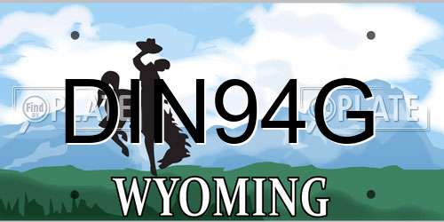 DIN94G Wyoming License Plate