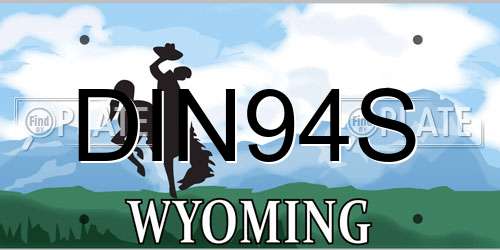DIN94S Wyoming License Plate