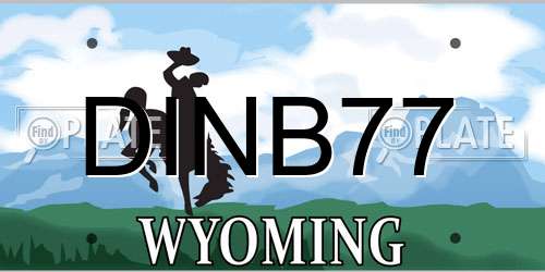 DINB77 Wyoming License Plate