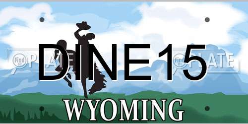 DINE15 Wyoming License Plate