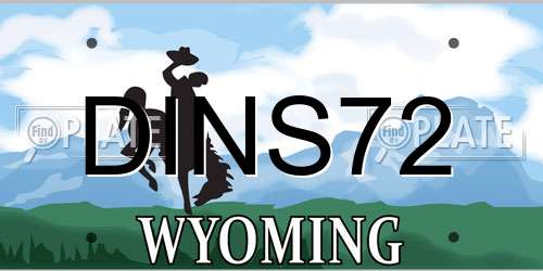 DINS72 Wyoming License Plate
