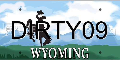 DIRTY09 Wyoming License Plate
