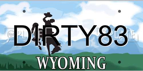 DIRTY83 Wyoming License Plate