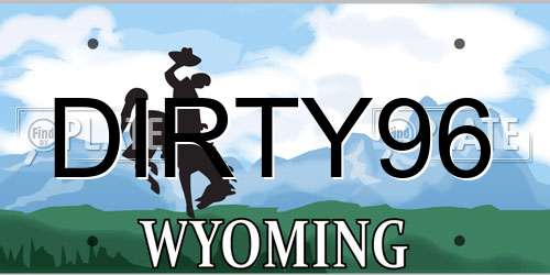 DIRTY96 Wyoming License Plate