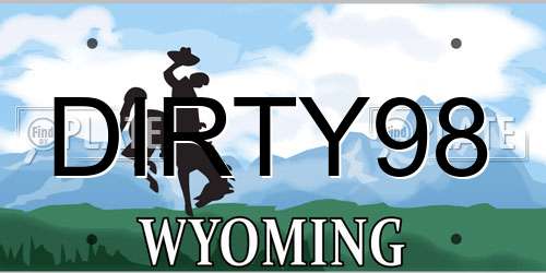 DIRTY98 Wyoming License Plate